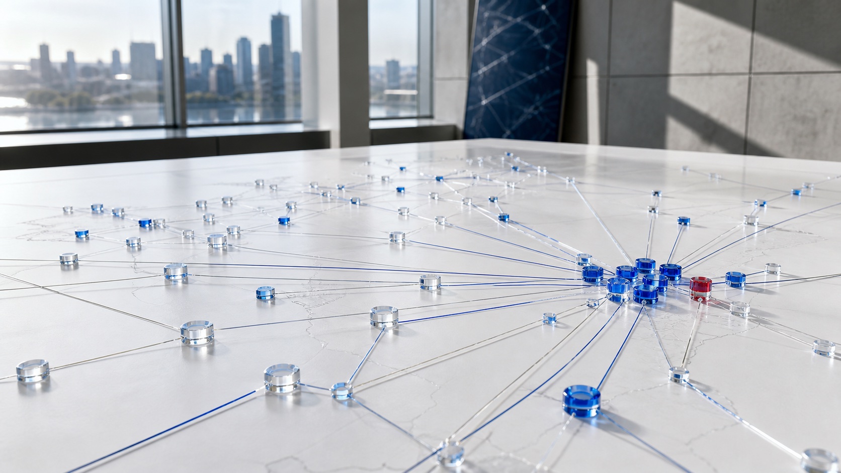 A physical market network converging toward a selected group of opportunities